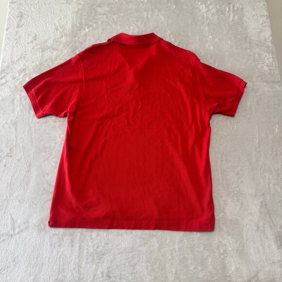 Lacoste Vintage Early 2000's Men's Alligator Polo Shirt Size 7 US 2XL Red Orange - Picture 4 of 9